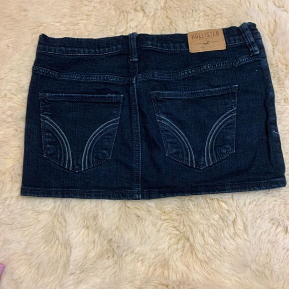Hollister SoCal Stretch Dark Wash Denim Skirt size 3 - Picture 4 of 4
